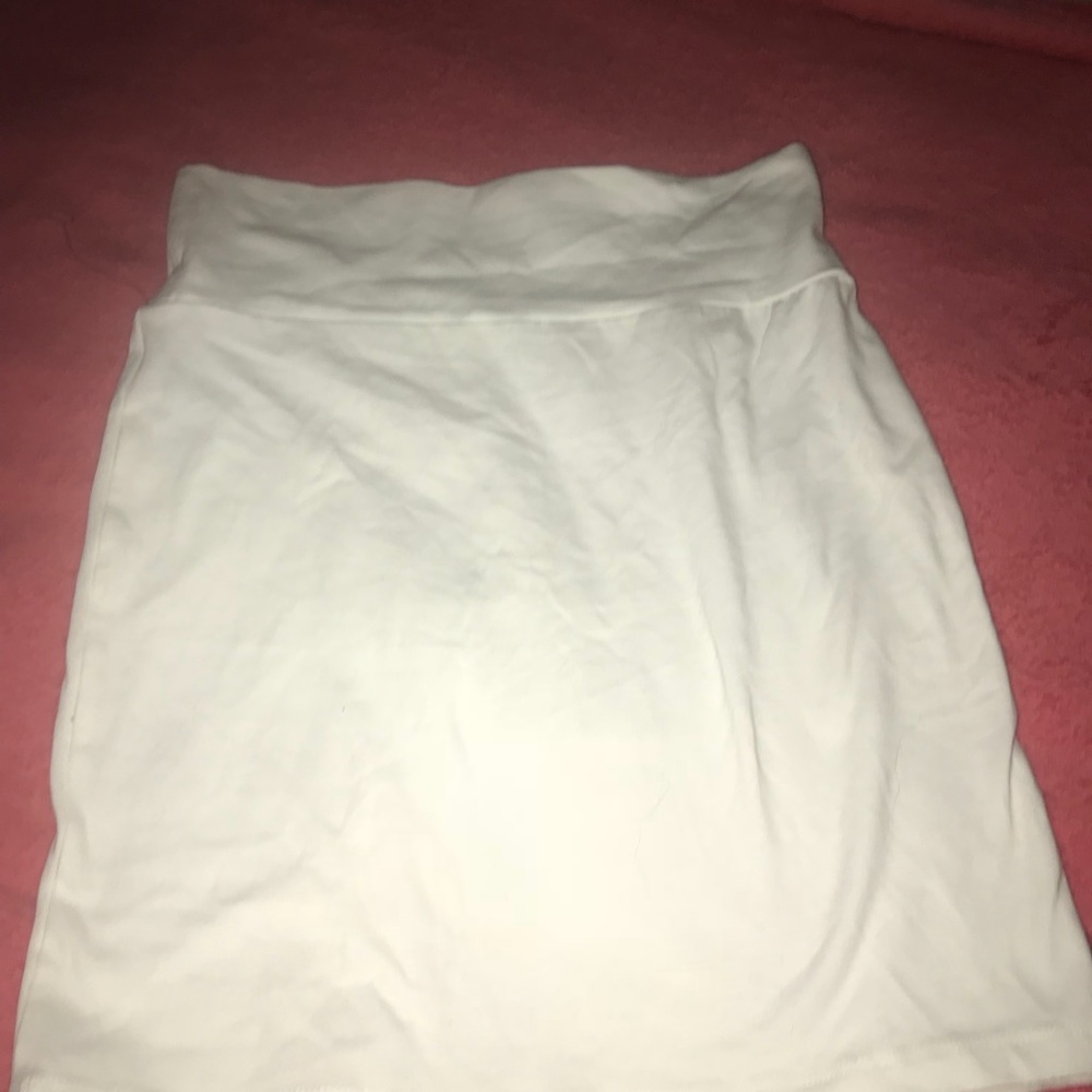 White mini skirt
